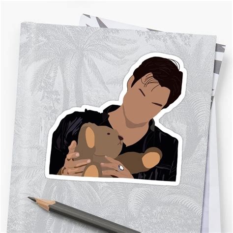 Damon Salvatore And Miss Cuddles Sticker By Millycunliffe Damon