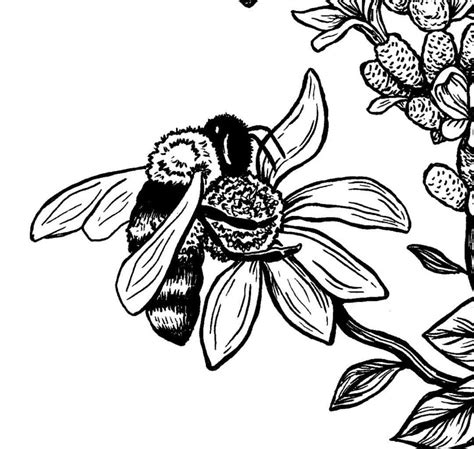 Bee And Flower Art Bee On Flower Flower Art Art Projects