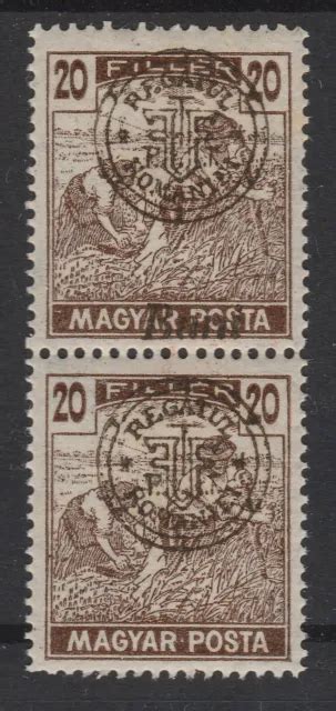 2 Stamp With Error Very Rare Romania Hungary 1919 Oradea 20 Bani