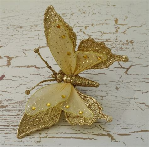 Feather Butterfly One Jumbo Gold Glitter Butterfly