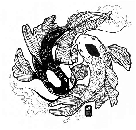 Ying Yang Fische Tui Und La Etsy De Japanese Tattoo Art Ying Yang