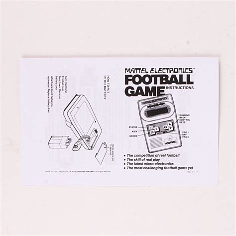 Football Vintage 1977 Electronic Handheld Sports Game Mattel