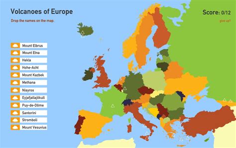 Interactive Map Of Europe Volcanoes Of Europe Toporopa Mapas