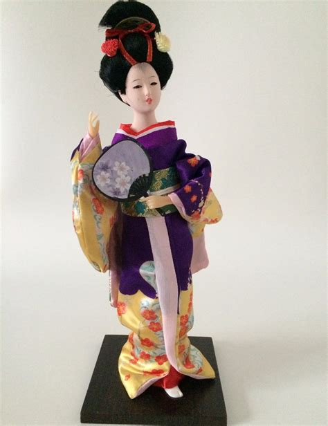 30cm Handmade Fabric Japan Antique Geisha Dolls Miniature Figurines