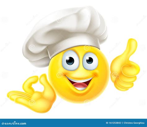 Emoji Chef Cook Cartoon Ok Thumbs Up Vektor Illustrationer