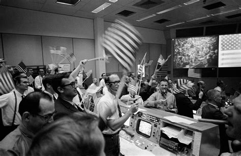 Mission Control Celebrating After Apollo 11 Successfully Returns To Earth Following Its Voyage