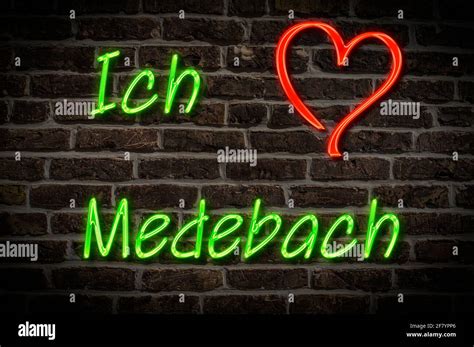 Leuchttreklame Ich Liebe Medebach Nordrhein Westfalen Deutschland Europa Ich Liebe Medebach