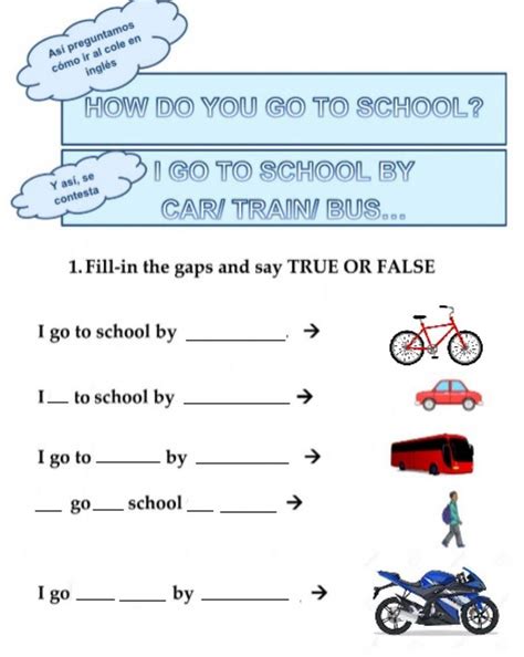 How Do You Go To School Exercise Live Worksheets