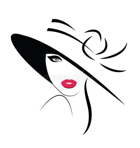 Beautiful Woman In Hat Vector Illustration Silhouette Art