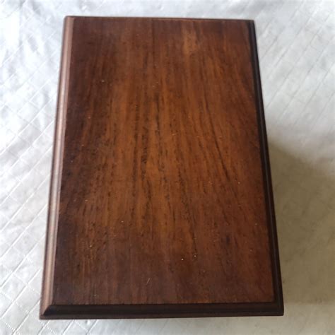 Vintage Oak Wood Index Card File Box Recipes Holder Mid Century