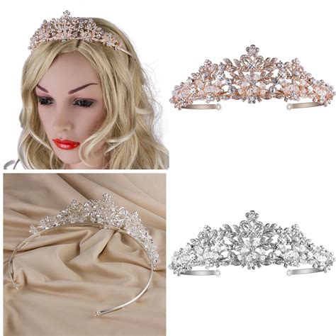 Crystal Tiara Bridal Wedding Pageants Hair Crown Bride Headband Rhinestone Prom 🥇 Own That Crown