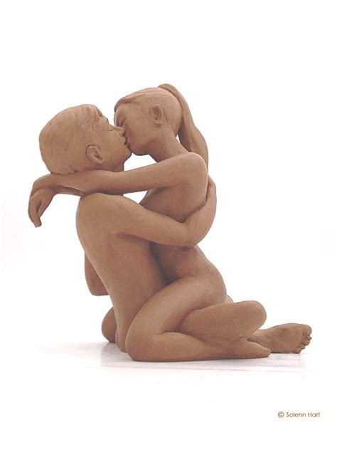 Sculpture Couple Nu Le Baiser
