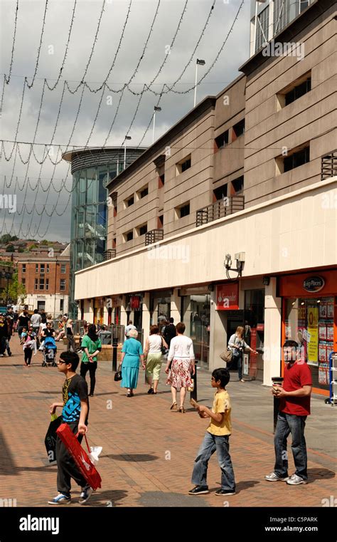 Blackburn Town Centre Shops Stock Photo Alamy