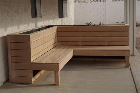 L Shaped Outdoor Bench
