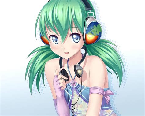 Cute Anime Chibi Girl With Headphones