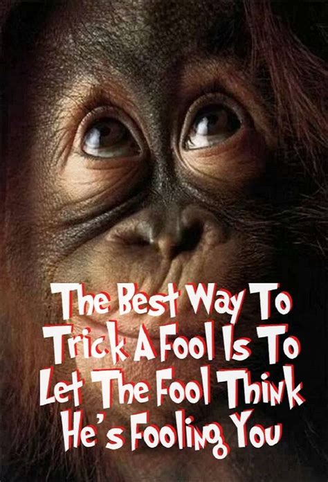 This Is How You Fool A Fool Who Thinks They Are Fooling You Sometimes Its Really Good To Fool