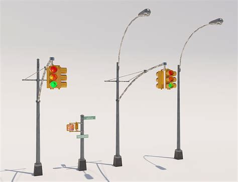 3d Model Traffic Light Nyc Vr Ar Low Poly Cgtrader