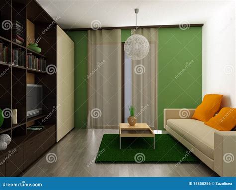 Modern Living Room Stock Illustration Illustration Of Building 15858256