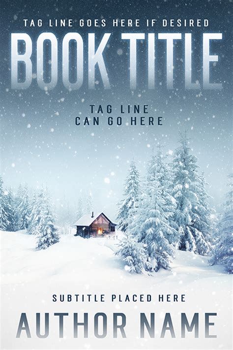 Winter wooden cottage snow premade book cover - Dani-12 - Bella Media 