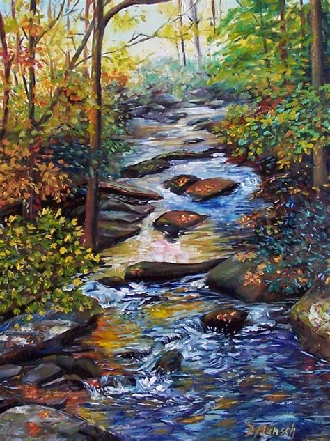 Donna Munsch Fine Art Original Oil Painting Sunlight Creek
