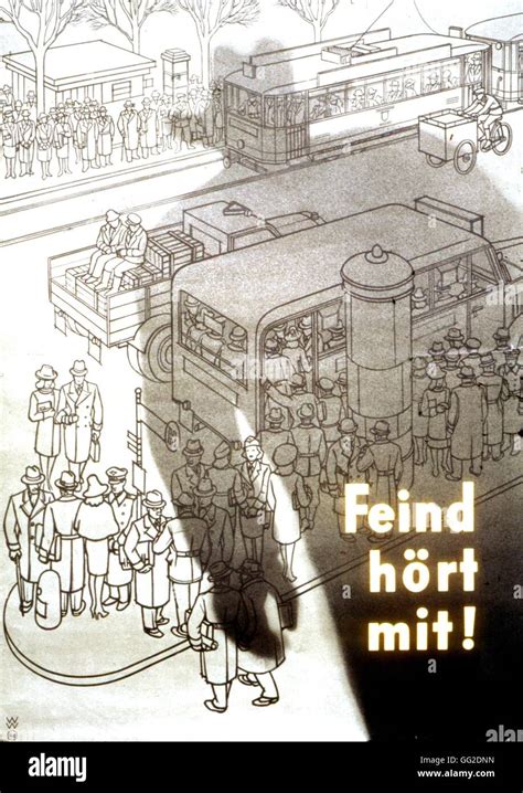 Cartel Para Advertir A La Población Alemana Contra Espías Hush El