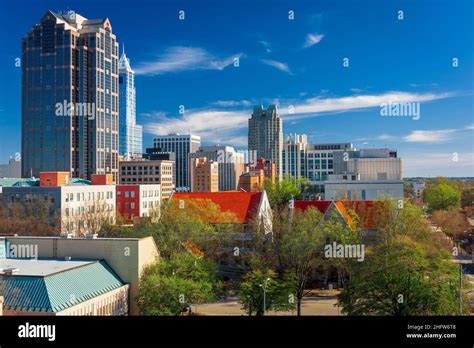 Raleigh North Carolina Usa Downtown City Skyline In The Daytime Stock
