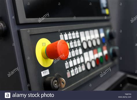 Control Panel Of Metalworking Cnc Operated Machine Selective Focus