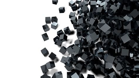 Wallpaper Cube Glass Black 3d 4k Abstract Black And