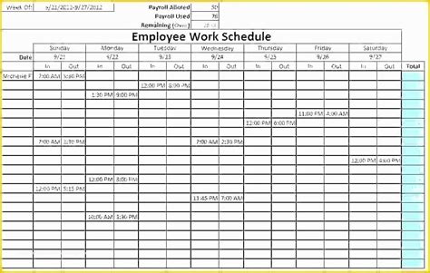 Free Monthly Work Schedule Template Excel Of Staff Calendar Template
