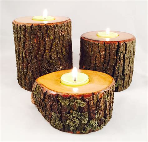 Shop for wooden candle holders at bed bath & beyond. Wood Log Candle Holders | Wood Tealight Candle Holder ...