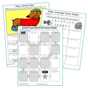 SLOPE Maze, Riddle, & Coloring Page (Fun MATH Activities) by Exceeding
