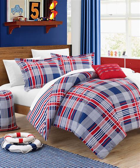 Red And Blue Rochester Comforter Set Comforter Sets Bed In A Bag