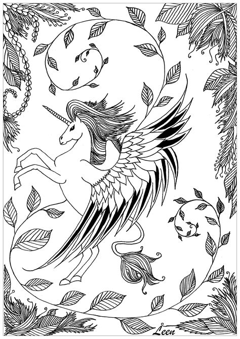 Leen Margot Unicorn Unicorns Adult Coloring Pages