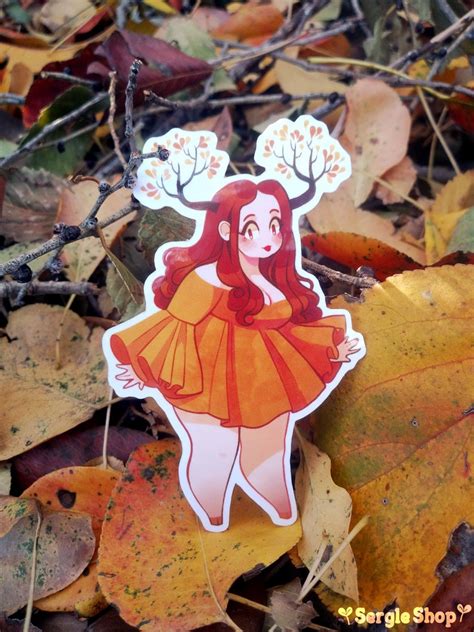 Autumn Nymph Glossy Weatherproof Sticker Etsy