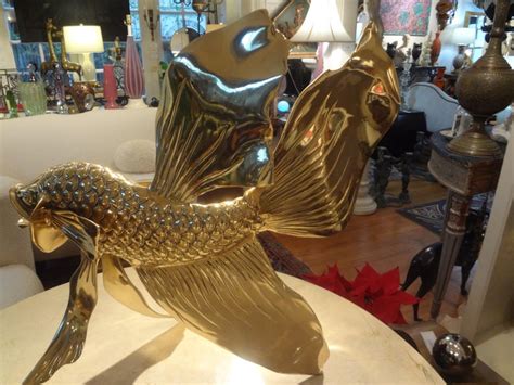 Monumental Italian Brass Fish Sculpture For Sale At 1stdibs