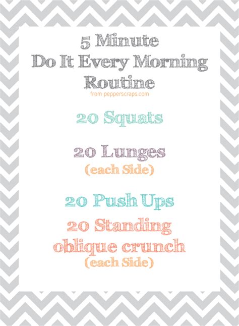 Add A Simple Morning Workout To Your Routine Free Printable Pepper