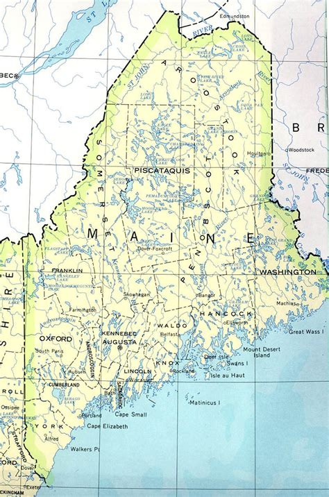 Mapa Político de Maine Tamaño completo Gifex