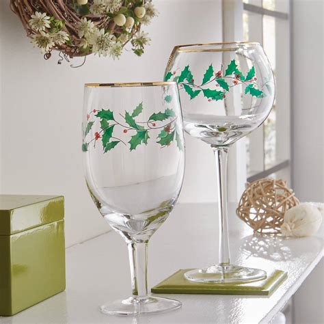 Holiday 4 Piece Wine Glass Set Lenox Corporation