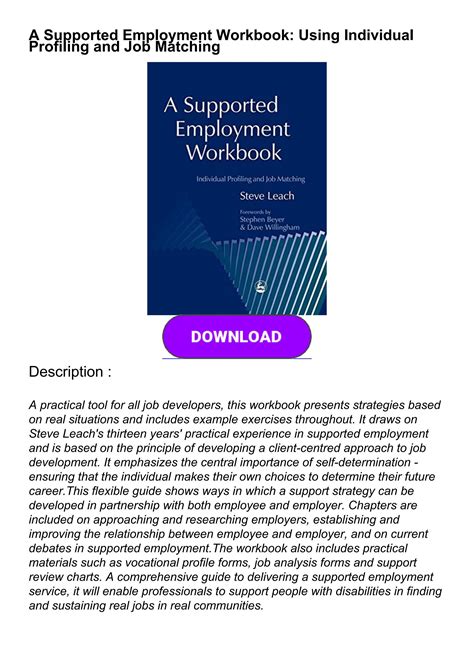 Pdfread A Supported Employment Workbook Using Individual Profiling