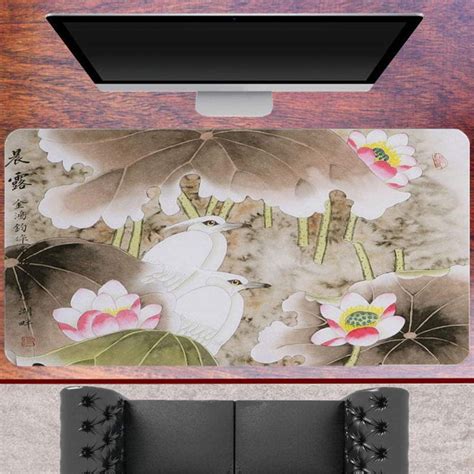 Mouse Pads Chinese Style Lotus Art Mouse Pad 3543 X 1575