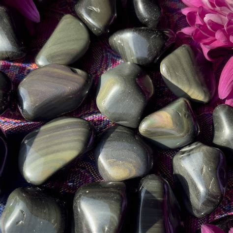 Sage Goddess Medium Tumbled Rainbow Obsidian For Emotional Recovery