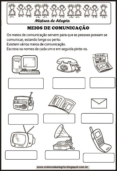 Atividade Sobre Meios De Comunica O Auto Ditado Imprimir Colorir Mistura De Alegria