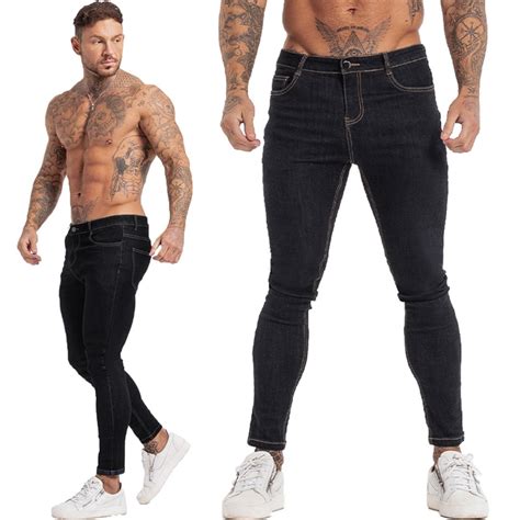 Men Elastic Waist Skinny Jeans Men 2021 Mojitofashion