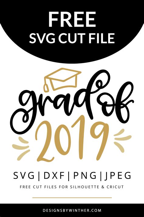 Download Free graduation svg file. Free grad of 2019 svg file for silhouette and cricut. Make some cute ...