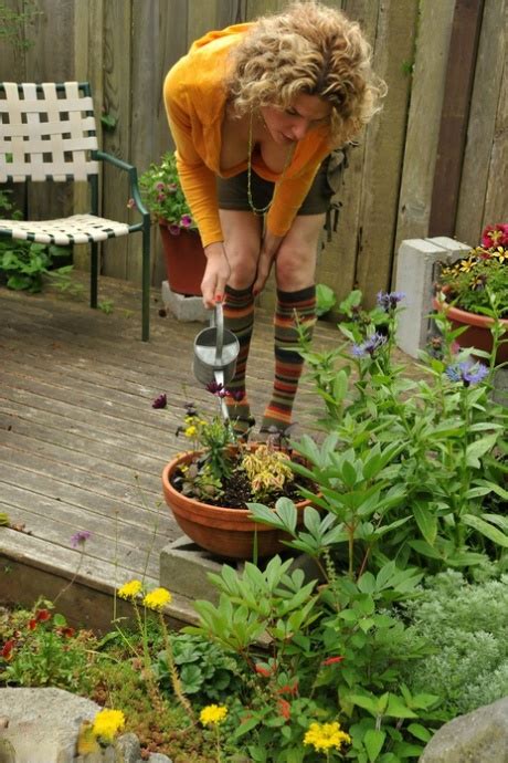 Upskirts Of Hung Shemale Delia Outside Watering Plants Nakedpics