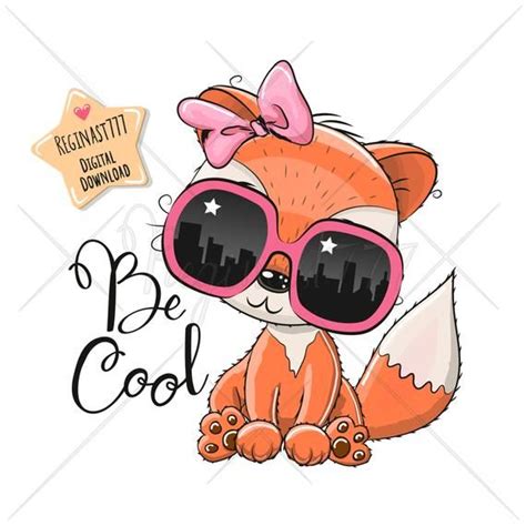 Cute Fox Clipart Digital Download Fox Clipart Sublimation Etsy In