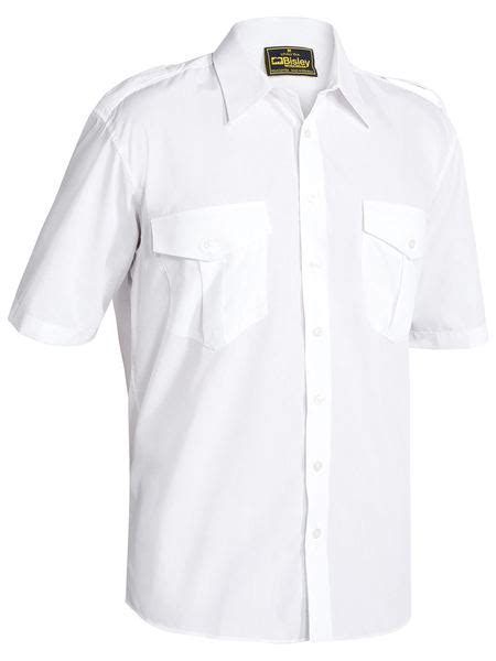 Mens Epaulette Short Sleeve Shirt B71526 Bisley Workwear