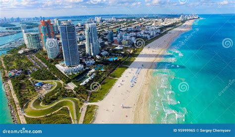 South Beach Miami Beach Florida Aerial View Stock Image Image Of