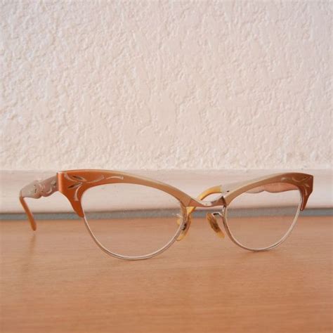 1950s horn rimmed cat eye glasses bronze colored frames w etsy cat eye glasses glasses