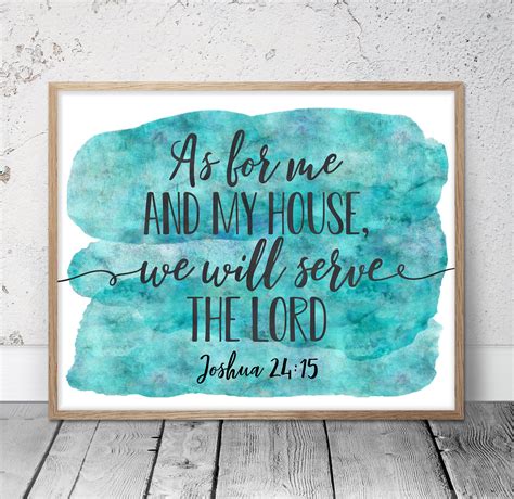 As For Me And My House We Will Serve The Lord Joshua 2415 Etsy